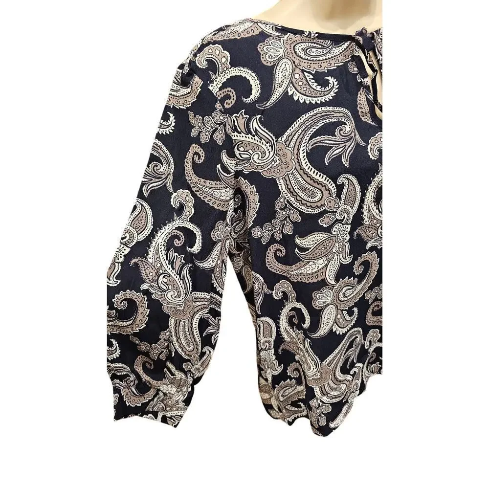 Part two size 36 (12/14 US) paisley relaxed fit boho career casual top EUC